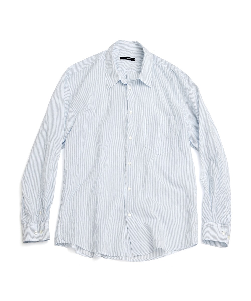 Hatchingroom해칭룸 Classic Shirt Crinkle Stripe White/Blue