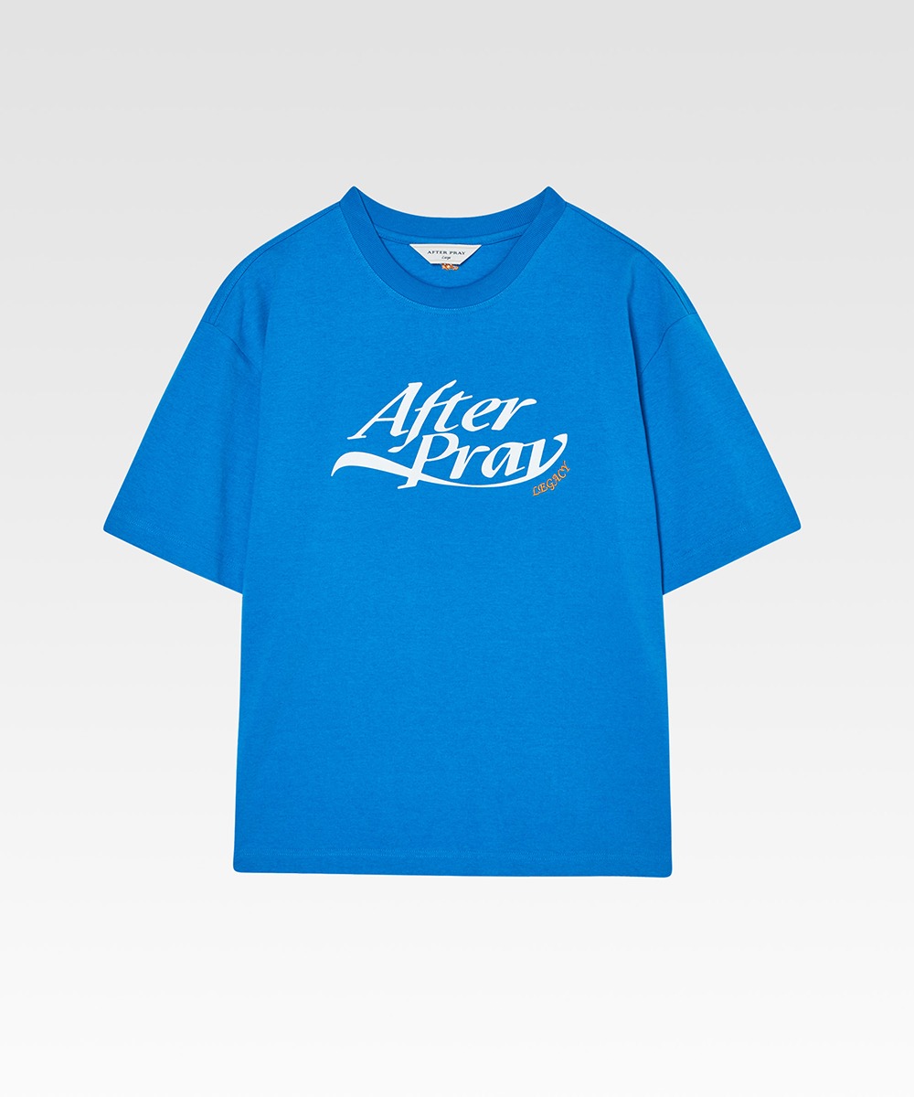 AFTERPRAY애프터프레이 에센셜 로프 로고 레가시 프린티드 티셔츠 블루