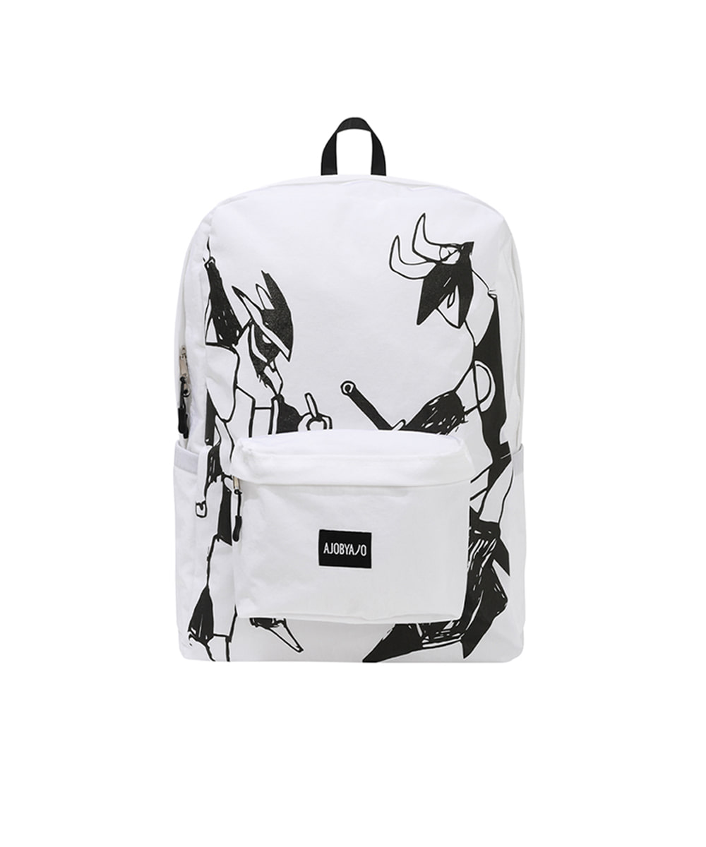 AJO BY AJO아조바이아조 Robots Duel Backpack [White]