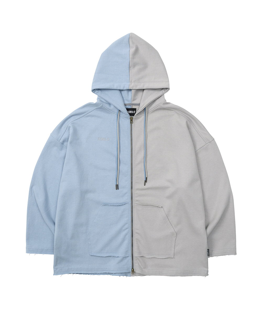 AJO BY AJO아조바이아조 Twofold Oversized Zip-up Hoodie [Sky Blue]