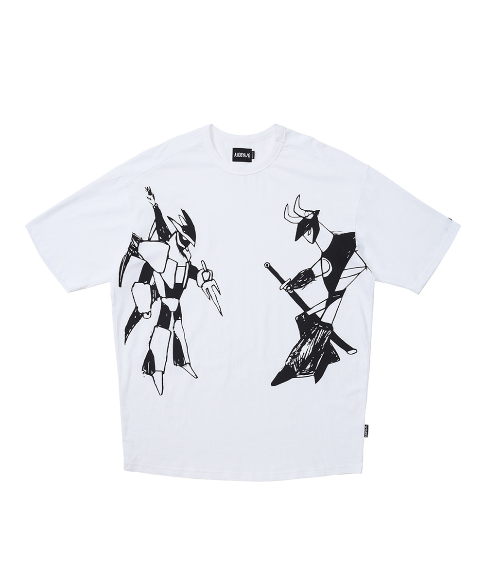 AJO BY AJO아조바이아조 Robots Duel Oversized T-Shirt [White]