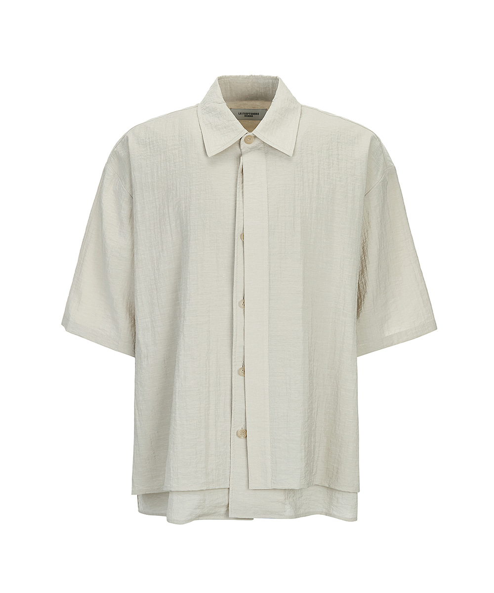 LE17SEPTEMBRE HOMME르917옴므 DOUBLE LAYERED SHORT SLEEVED SHIRT BEIGE