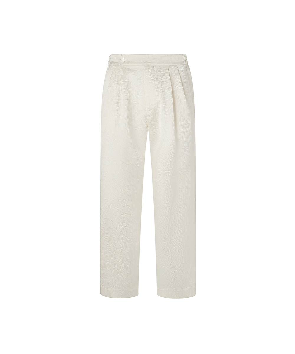 LE17SEPTEMBRE HOMME르917옴므 SILK TWO PLEATED EASY PANTS IVORY