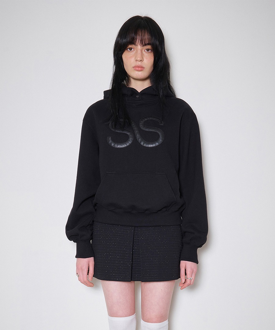 SSESSION쎄션 SS PATCH HOODIE, black