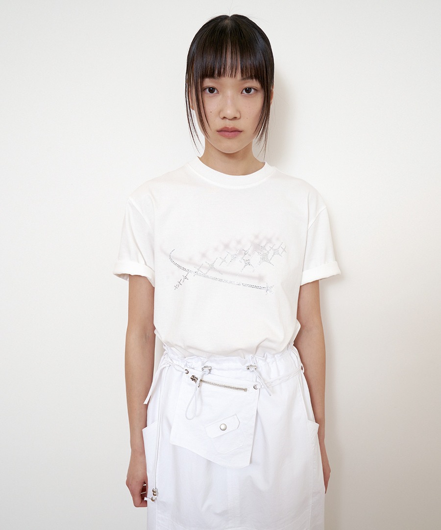 SSESSION쎄션 SHOOTING STAR T-SHIRT, white