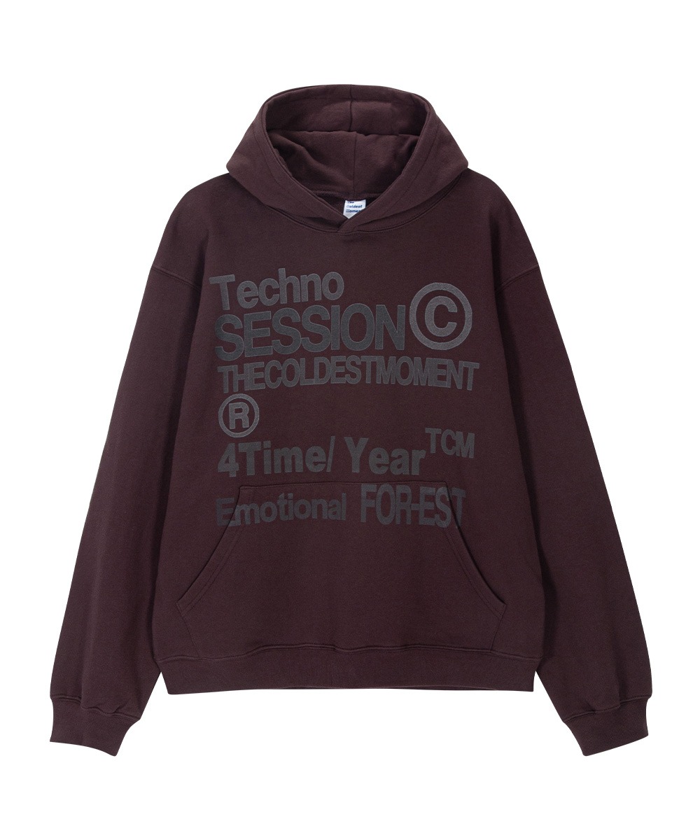 THE COLDEST MOMENT더콜디스트모먼트 TCM techno hoodie (dark wine) (10/11 예약배송)
