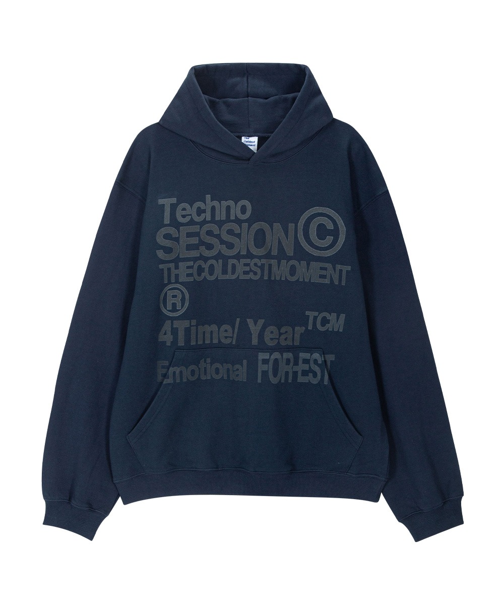 THE COLDEST MOMENT더콜디스트모먼트 TCM techno hoodie (navy) (10/11 예약배송)