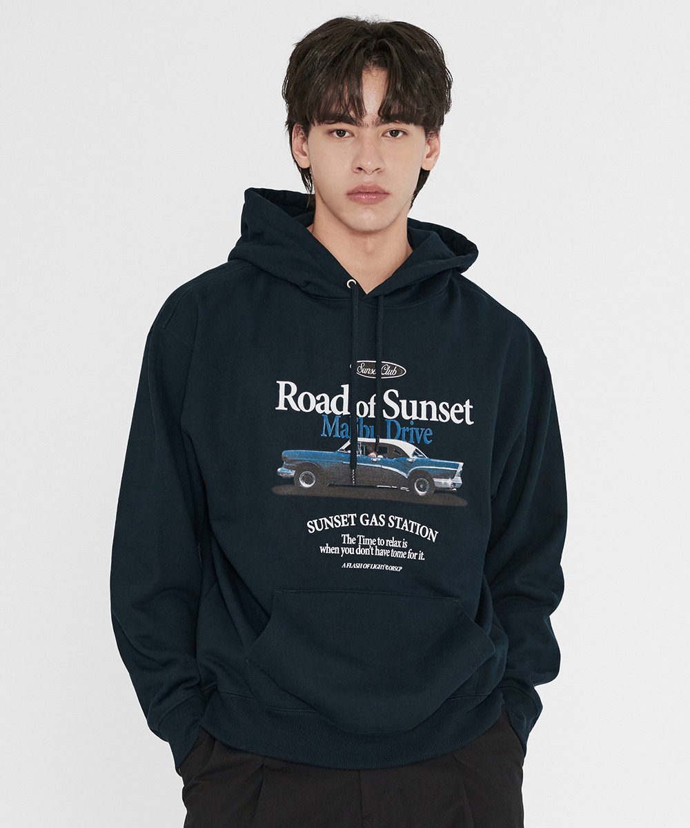 OURSCOPE아워스코프 [10/5] 배송 Road Of Sunset Hoodie (Navy)