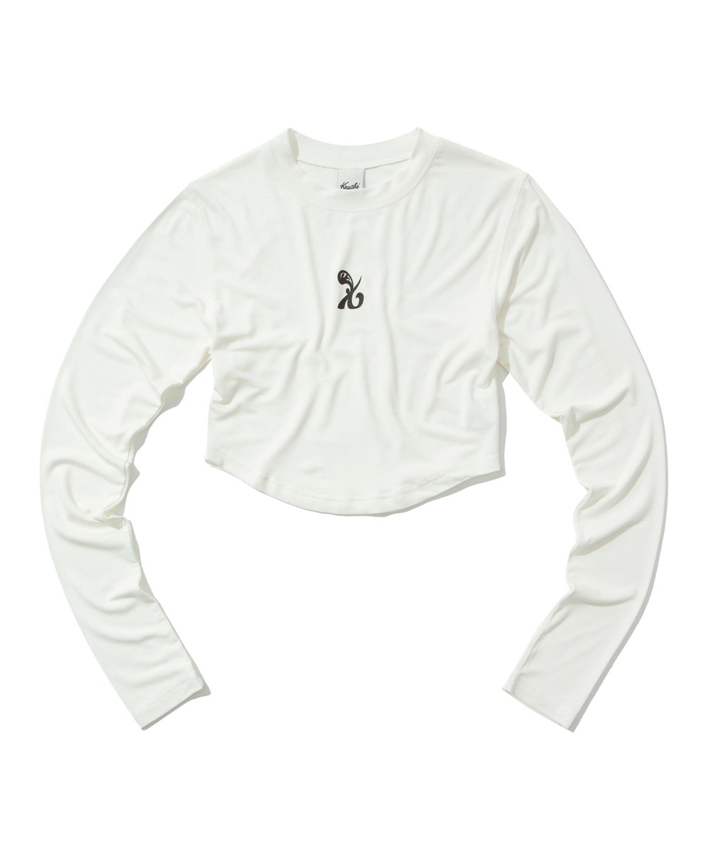 KRUCHI크루치 SYMBOL Crop long-sleeved T-Shirt (WHITE) WOMENS